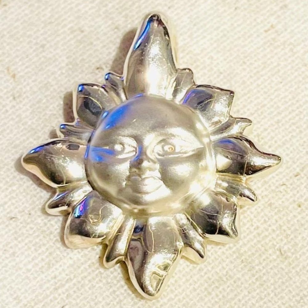 Sterling Silver Sun Pendant Charm